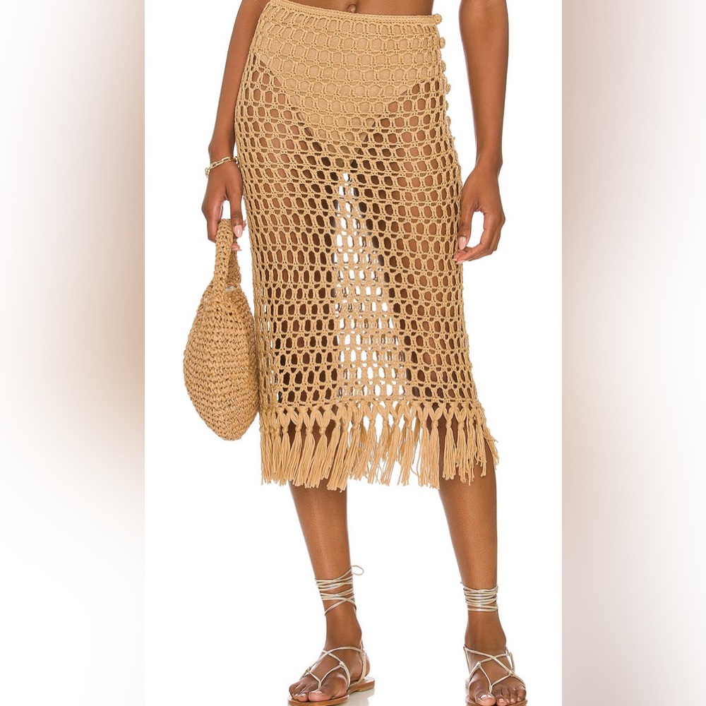 Crochet coverup midi skirt
